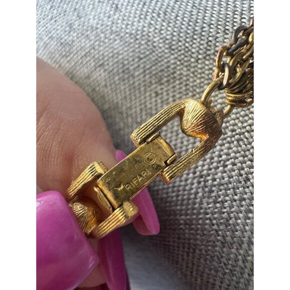 Crown Trifari Modernist MCM Tassel Goldtone Necklace - Picture 3 of 6